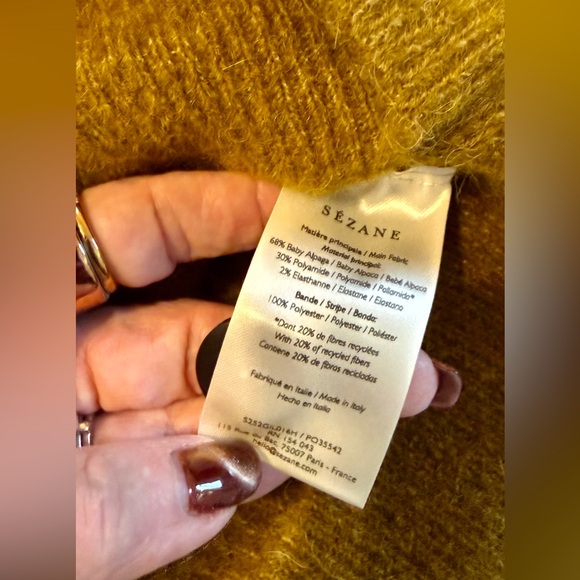 Sezane NWT Othello SZ M Olive Green Button-Up Cardigan - Picture 6 of 9